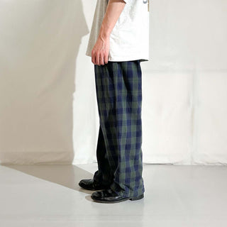 00's croft＆barrow マルチチェック ドローコード ワイド パジャマ パンツ