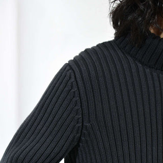 LANDS' END ラグラン タートルネック リブニットセーター