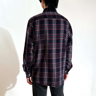 90's "made in USA" Dickies レッド×ブラック チェック L/Sネルシャツ