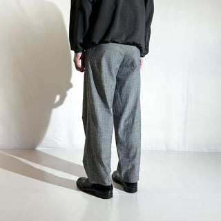 90's FRONT LINE レーヨン カスリ柄 3タック スラックス