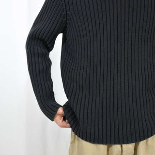 LANDS' END ラグラン タートルネック リブニットセーター