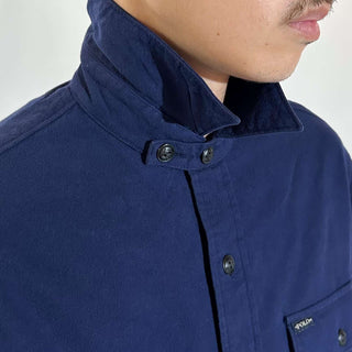 00's "dead stock" Ralph Lauren チンストラップ エルボーパッチ シャモア L/Sシャツ