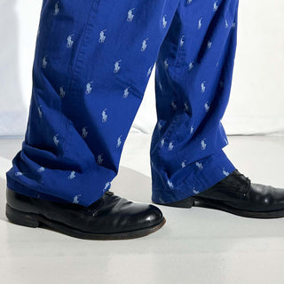 00's RALPH LAUREN 総柄 ドローコード ワイド パジャマ パンツ