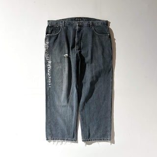 00's no boundaries "Snowboarder Graphics" スケーター ワイド デニム パンツ