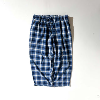 00's Lands' End オンブレ風 チェック ドローコード ワイド パジャマ パンツ