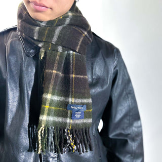 00's NAUTICA ウール チェック マフラー