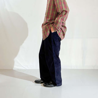 90's LANDS' END 2タック ワイド コーデュロイ パンツ