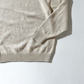 00's LANDS' END 無地 ドリフター ニット セーター (ライトベージュ)