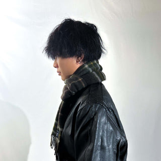 00's NAUTICA ウール チェック マフラー