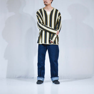 80's～ STRUCTURE Vネック ストライプニット
