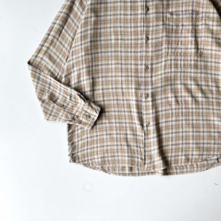 90's Claiborne レーヨン チェック L/Sシャツ