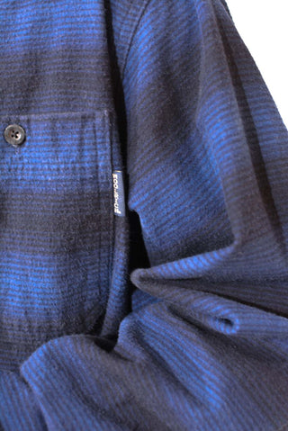90's～ WOOLRICH ボーダー ブルー L/Sネルシャツ