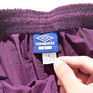 90's "made in USA" UMBRO ワインレッド ドローコード ナイロン ショーツ