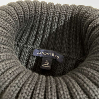 LANDS' END ラグラン タートルネック リブニットセーター