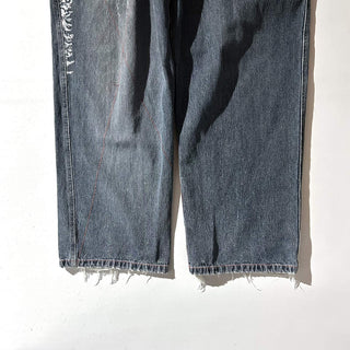 00's no boundaries "Snowboarder Graphics" スケーター ワイド デニム パンツ