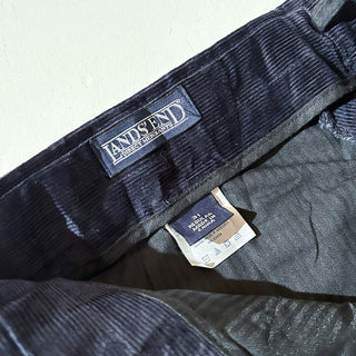 90's～ "deadstock" LANDS' END ２タック コーデュロイ パンツ (NAVY 31×32)