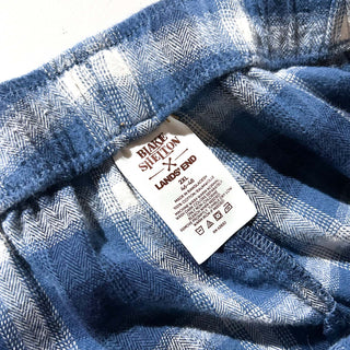 00's Lands' End オンブレ風 チェック ドローコード ワイド パジャマ パンツ