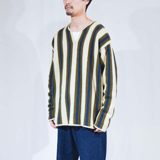 80's～ STRUCTURE Vネック ストライプニット