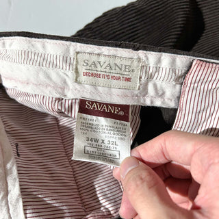 00's SAVANE ブラウン ワイド コーデュロイ パンツ