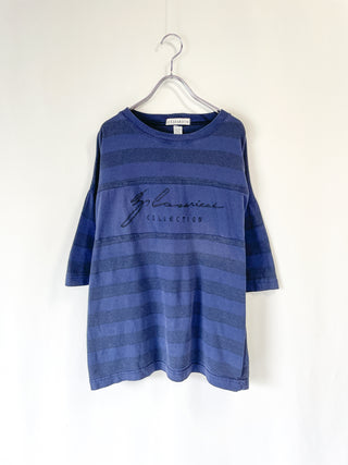 "made in USA" Z.CAVARICCI ボーダー ロゴ刺繍 Tシャツ