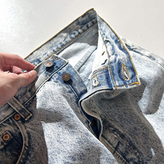 90's "made in USA" LEVI'S 501 ケミカルウォッシュ ストレート デニム パンツ