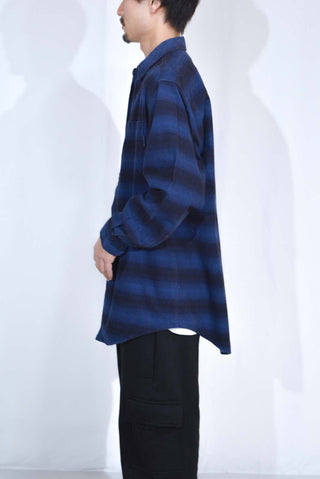 90's～ WOOLRICH ボーダー ブルー L/Sネルシャツ