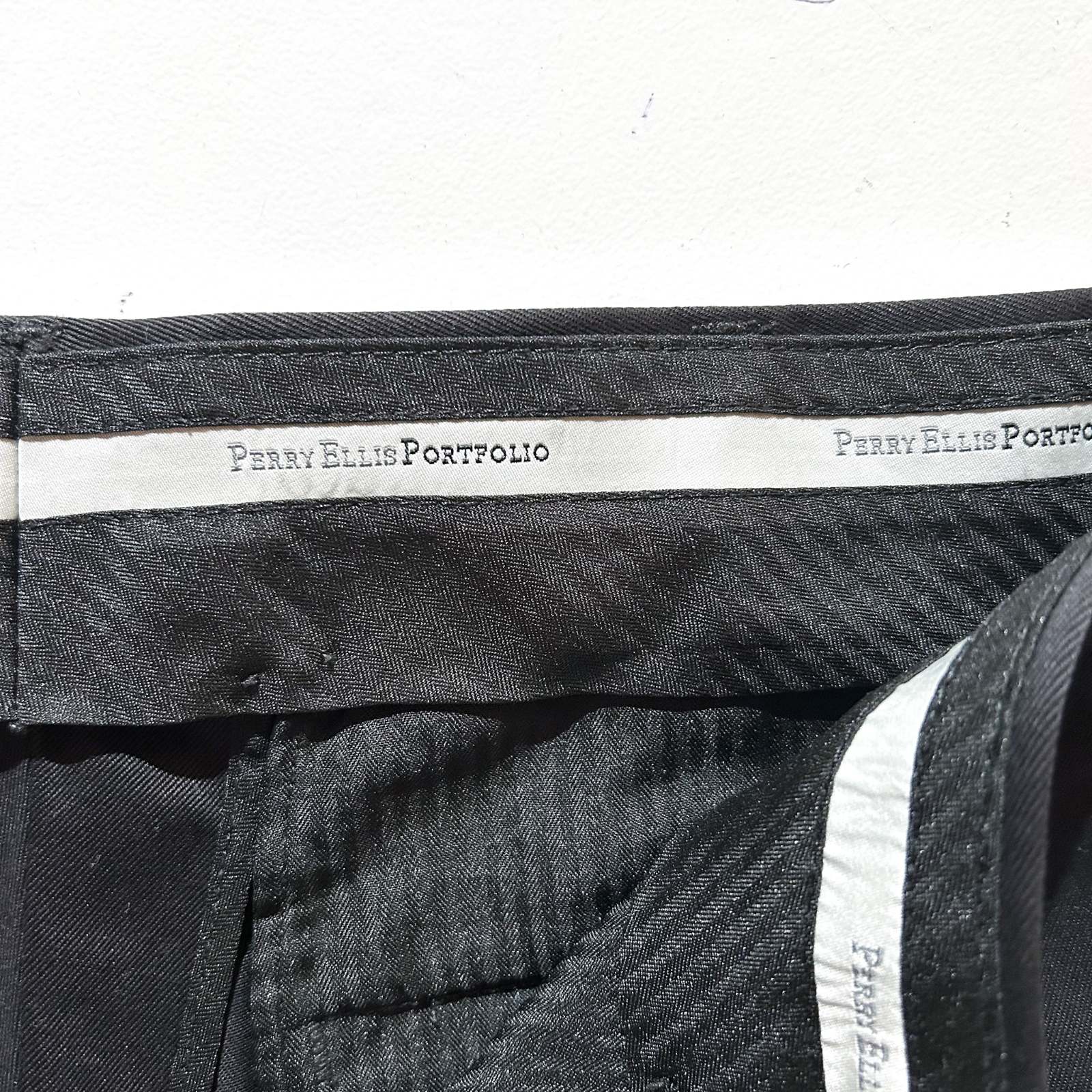 PERRY ELLIS PORTFOLIO スラックス ブラック PERRY ELLIS ペリーエリス ツータック スラックス ブラック W34