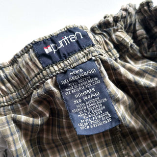 00's puritan ドローコード チェック ワイド ショーツ