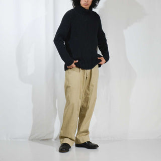 LANDS' END ラグラン タートルネック リブニットセーター