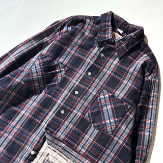 90's "made in USA" Dickies レッド×ブラック チェック L/Sネルシャツ