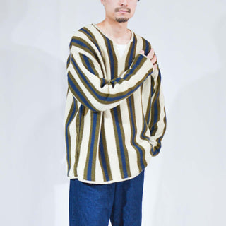 80's～ STRUCTURE Vネック ストライプニット