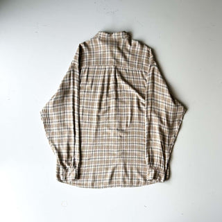 90's Claiborne レーヨン チェック L/Sシャツ