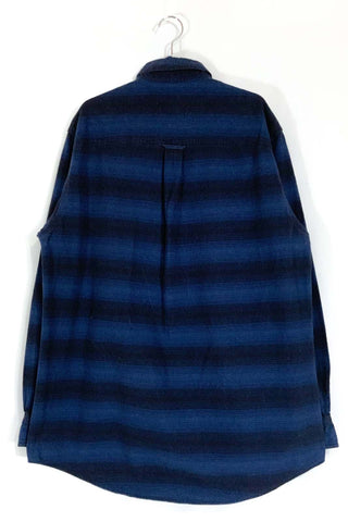 90's～ WOOLRICH ボーダー ブルー L/Sネルシャツ