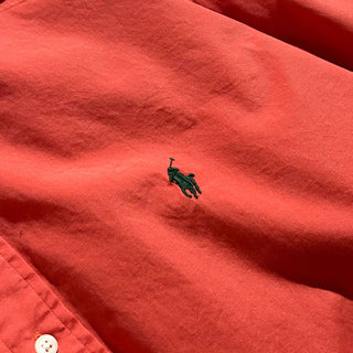 90's～ OLD RALPH LAUREN "classic fit" オレンジ ボタンダウン L/Sシャツ