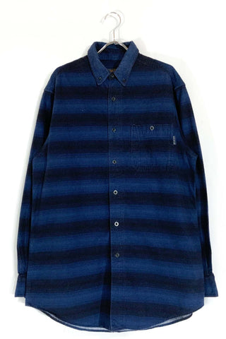 90's～ WOOLRICH ボーダー ブルー L/Sネルシャツ