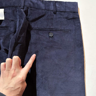 90's～ "deadstock" LANDS' END ２タック コーデュロイ パンツ (NAVY 31×32)