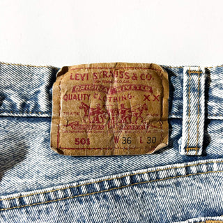 90's "made in USA" LEVI'S 501 ケミカルウォッシュ ストレート デニム パンツ