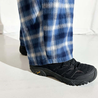 00's Lands' End オンブレ風 チェック ドローコード ワイド パジャマ パンツ