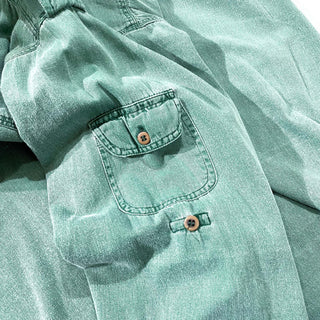 90's Pier Connection  エポレット グリーン デザイン L/Sシャツ