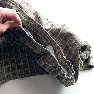 00's puritan ドローコード チェック ワイド ショーツ