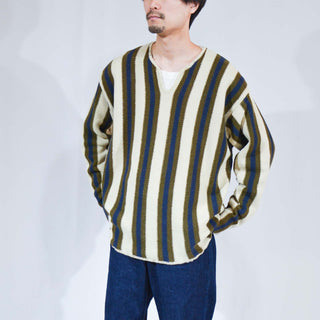 80's～ STRUCTURE Vネック ストライプニット