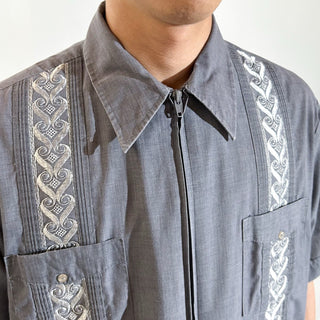 90's GUAYABERA キューバ フルジップ S/Sシャツ