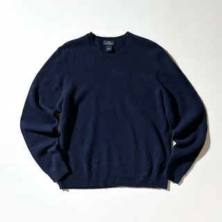 00's Brooks Brothers ネイビー ラムウール ニット セーター