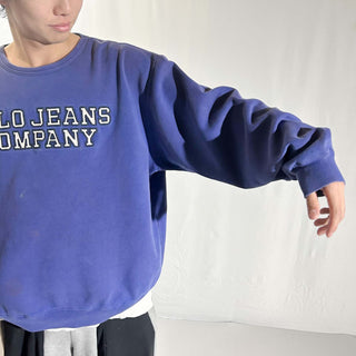 00's RALPH LAUREN POLO JEANS COMPANY "極太アーム" フェード ブランドネーム スウェット シャツ