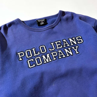 00's RALPH LAUREN POLO JEANS COMPANY "極太アーム" フェード ブランドネーム スウェット シャツ