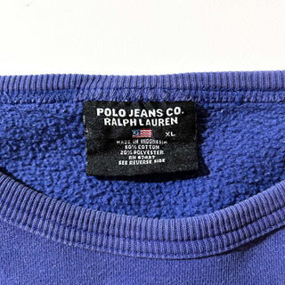 00's RALPH LAUREN POLO JEANS COMPANY "極太アーム" フェード ブランドネーム スウェット シャツ