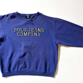00's RALPH LAUREN POLO JEANS COMPANY "極太アーム" フェード ブランドネーム スウェット シャツ