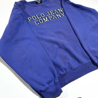 00's RALPH LAUREN POLO JEANS COMPANY "極太アーム" フェード ブランドネーム スウェット シャツ