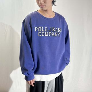 00's RALPH LAUREN POLO JEANS COMPANY "極太アーム" フェード ブランドネーム スウェット シャツ