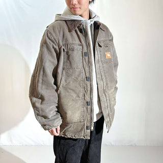 00's "made in USA" Carhartt 裏キルティング フェード ボロ ダック トラディショナルコート ジャケット